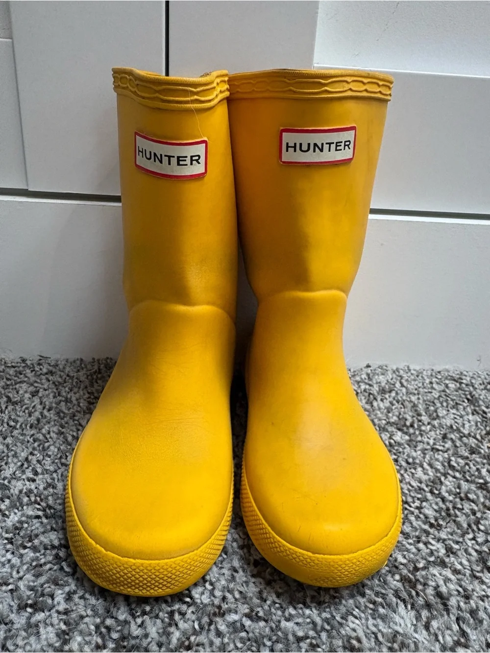Hunter Waterproof Yellow Pull On Rain Boots- Toddler Size 7c